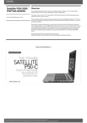 Toshiba Satellite P50 PSPTSA-00X006 Detailed Specs for Satellite P50 PSPTSA-00X006 AU/NZ; English