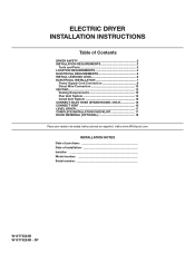 Whirlpool WED7590FW Installation Guide