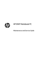 HP ENVY m6-ae100 ENVY Notebook PC Maintenance and Service Guide