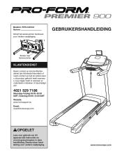 ProForm Premier 900 Treadmill Dutch Manual