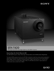 Sony SRXT420 Brochure (SRX-T420 brochure)