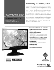 ViewSonic VX1932WM-LED VX1932wm-LED Datasheet
