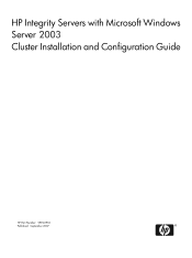 HP Rx2620-2 Windows Integrity Cluster Installation and Configuration Guide