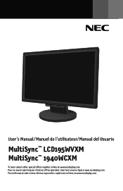 NEC LCD195WVXM-BK LCD195WVXM_1940WCXM Users Manual