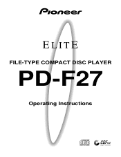 Pioneer PD-F27 Operating Instructions
