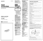 Sony ICF-CD823 Operating Instructions