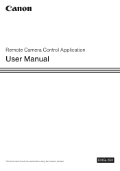 Canon CR-N500 Remote Camera Control Application User Manual