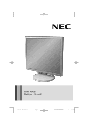 NEC LCD1970GX-BK MultiSync LCD1970GX Users Manual