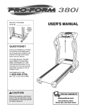 ProForm 380 Treadmill English Manual