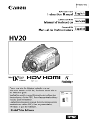 Canon HV20 HV20 Instruction Manual