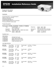 Epson G5150 Installation Reference Guide