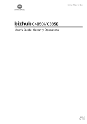 Konica Minolta C3350i bizhub C4050i/C3350i Security Operations User Manual