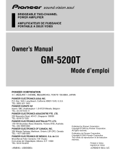 Pioneer GM-5200T Owners Manual