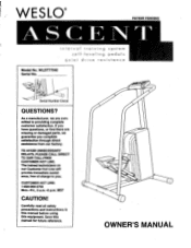 Weslo Ascent 775 English Manual
