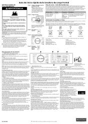 Maytag MHW5630HW Quick Reference Sheet