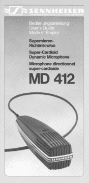 Sennheiser MD 412 Instructions for Use