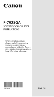 Canon F-792SGA Instruction Manual
