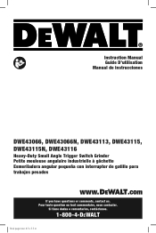 Dewalt DWE43115 Instruction Manual