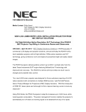 NEC NP-PE401H Launch Press Release