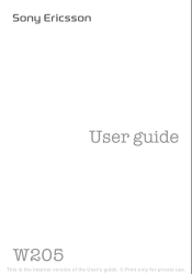 Sony Ericsson W205 User Guide