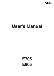 NEC E805 User's Manual