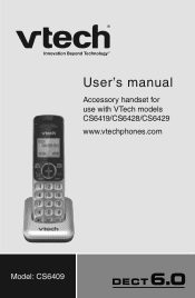 Vtech Accessory Handset with Caller ID and Handset Speakerphone User Manual (CS6409 User Manual )