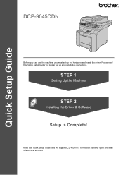 Brother International DCP-9045CDN Quick Setup Guide - English