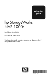 HP StorageWorks 1000s NAS 1000s Quick Start Guide