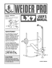 Weider Pro Lx7 English Manual