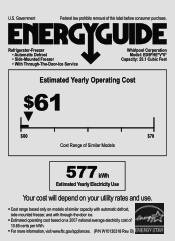 Whirlpool ED5FHEXVT Energy Guide