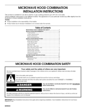 Whirlpool MH1170XSB Installation Instructions