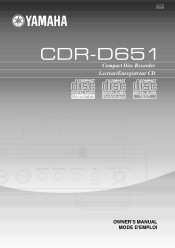 Yamaha CDR-D651 Owner's Manual