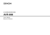 Denon AVR 888 Owners Manual - English