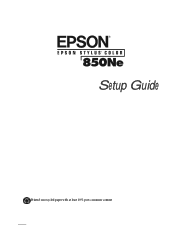 Epson Stylus COLOR 850Ne User Setup Information