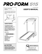 ProForm 515 Treadmill Uk Manual