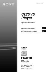 Sony DVP-NS77H/S Operating Instructions