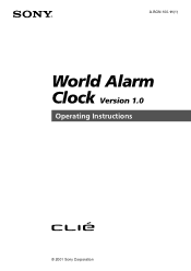 Sony PEG-T415 World Alarm Clock v1.0 Operating Instructions