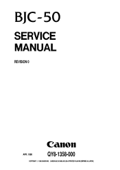 Canon BJC 50 Service Manual