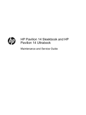 HP Pavilion TouchSmart 15-b000 HP Pavilion 14 Sleekbook and HP Pavilion 14 Ultrabook Maintenance and Service Guide
