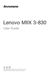 Lenovo Miix 3-830 User Guide - Lenovo MIIX 3-830