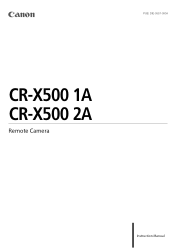 Canon CR-X500 Instruction Manual