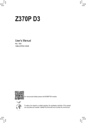 Gigabyte Z370P D3 Users Manual