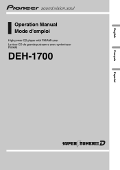 Pioneer DEH-1700 Owner's Manual