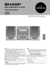 Sharp CD-BA120 CD-BA120 Operation Manual