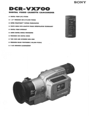 Sony DCR-VX700 Marketing Specifications