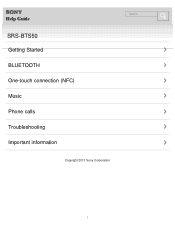 Sony SRS-BTS50 Help Guide (Mobile version) (Printable PDF)
