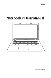 Asus X75VC User's Manual for English Edition