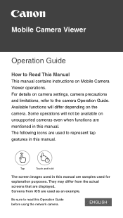 Canon VB-R12VE Mobile Camera Viewer Operation Guide