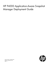 HP StoreVirtual 4000 9.5 HP P4000 Application-Aware Snapshot Manager Deployment Guide
