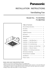 Panasonic FV-08VFM2 Installation Instructions